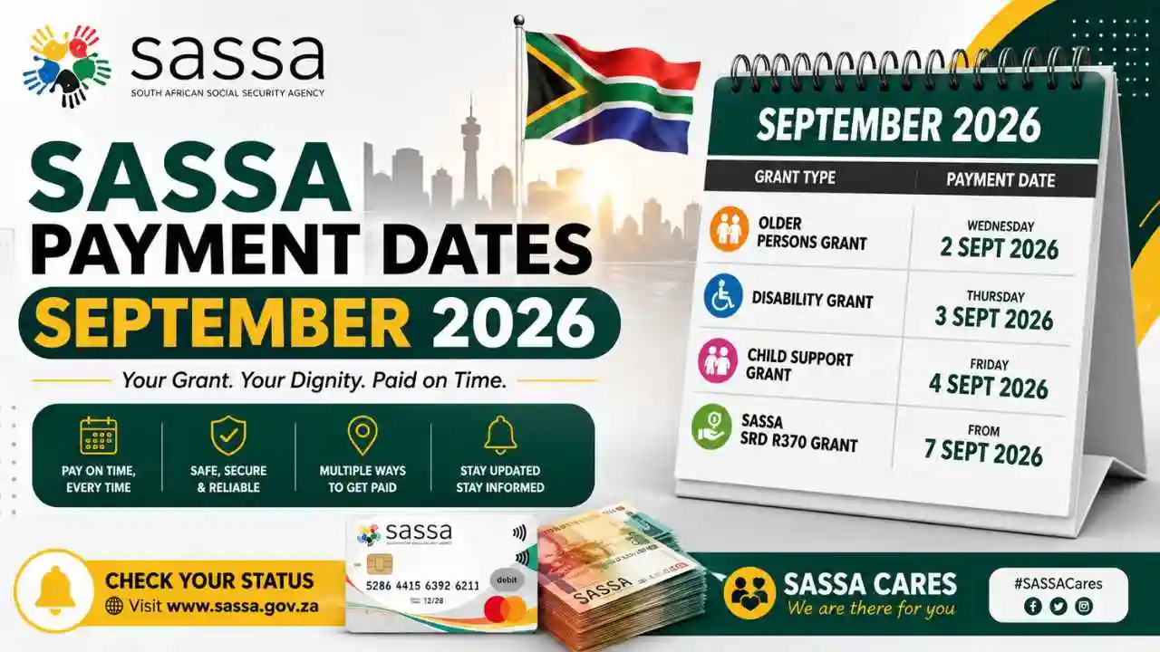 SASSA Payment Dates September 2026