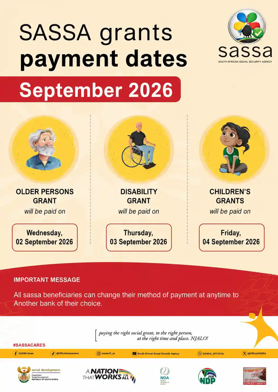 SASSA Payment Dates September